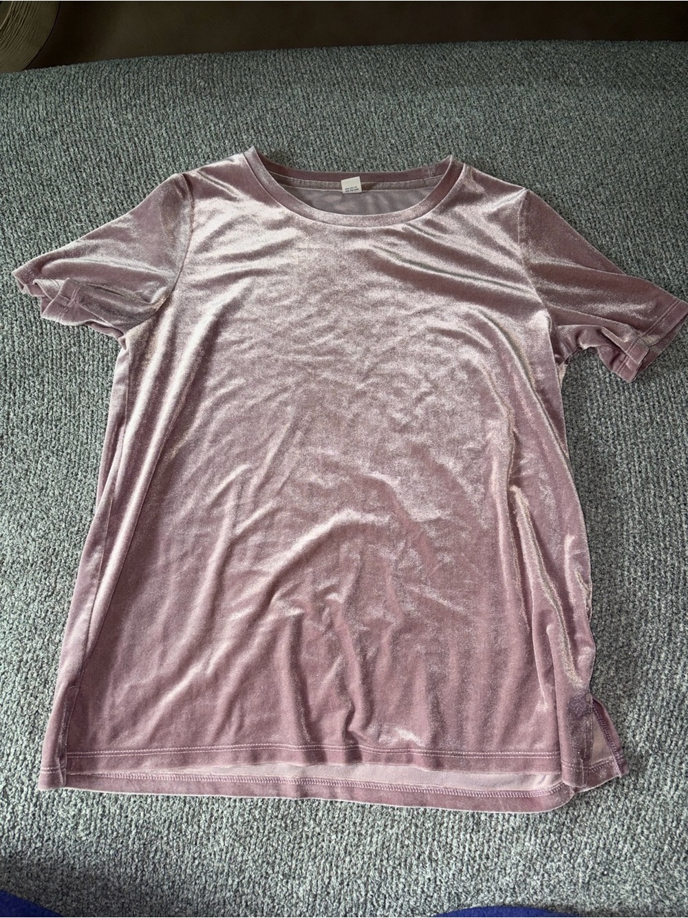 Old Navy Dusty Rose Velvet Short Sleeve Tee